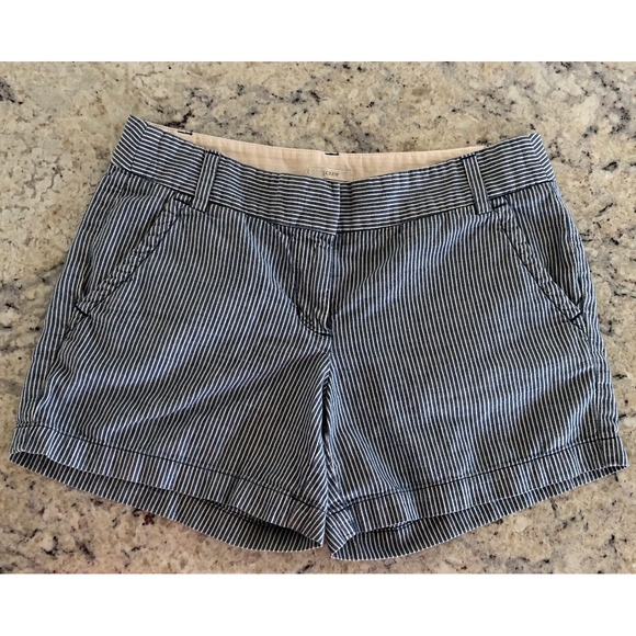 J. Crew Pants - J. CREW Striped Cotton Shorts, blue & white, sz 6